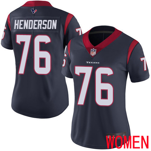 Houston Texans Limited Navy Blue Women Seantrel Henderson Home Jersey NFL Football #76 Vapor Untouchable->women nfl jersey->Women Jersey